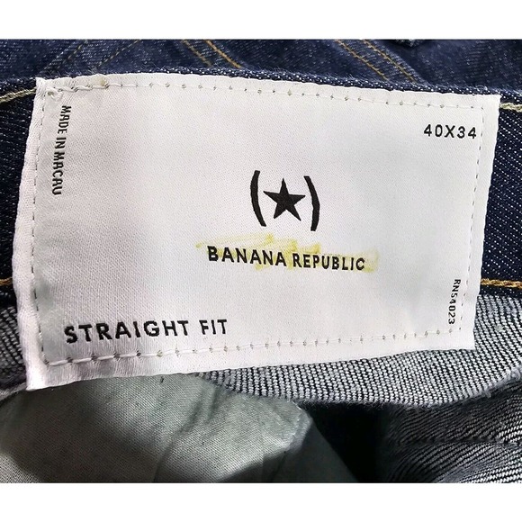 Banana Republic Blue Straight Fit Organic Cotton Stretch Jeans MENS SIZE 40X34 - Picture 12 of 13